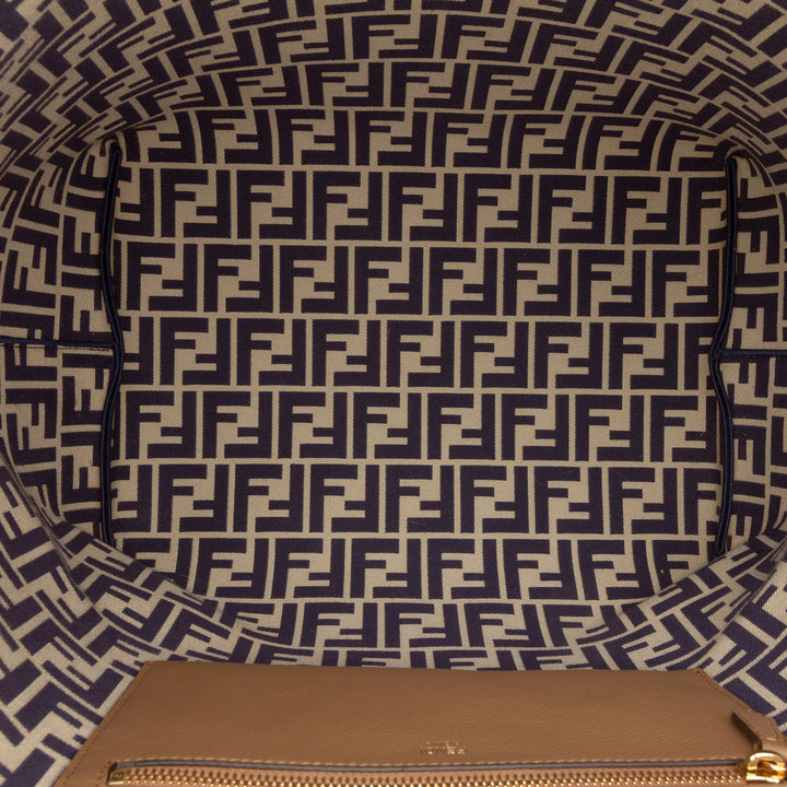 Fendi Large Zucca Toile Pequin Striped Reversible Roll Cabas