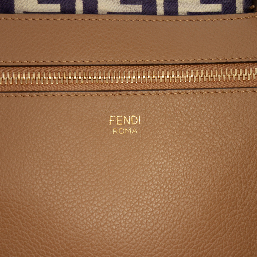 Fendi Large Zucca Toile Pequin Striped Reversible Roll Cabas