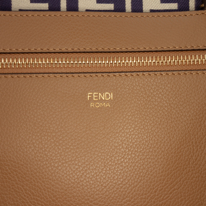 Fendi Large Zucca Toile Pequin Striped Reversible Roll Cabas