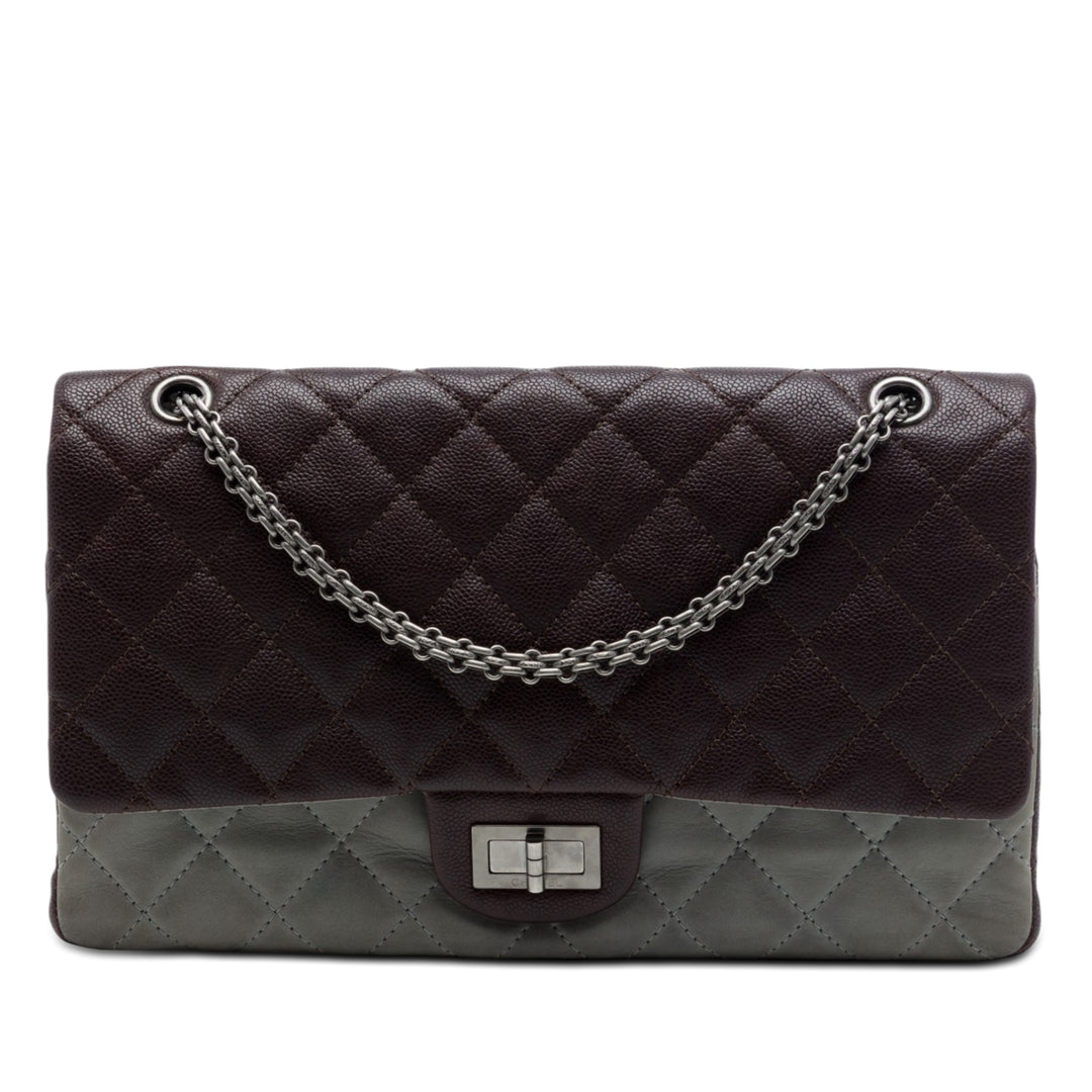Chanel Bicolor Caviar et Iridescent Cuir de veau Reissue 2.55 Double rabat 226