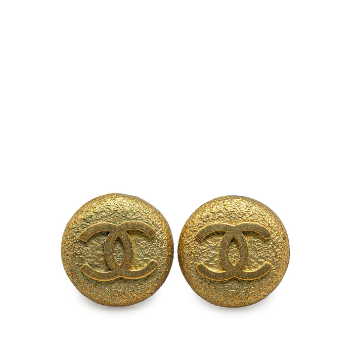 Gold Plated CC Clip On Earrings Gold - Gaby Paris