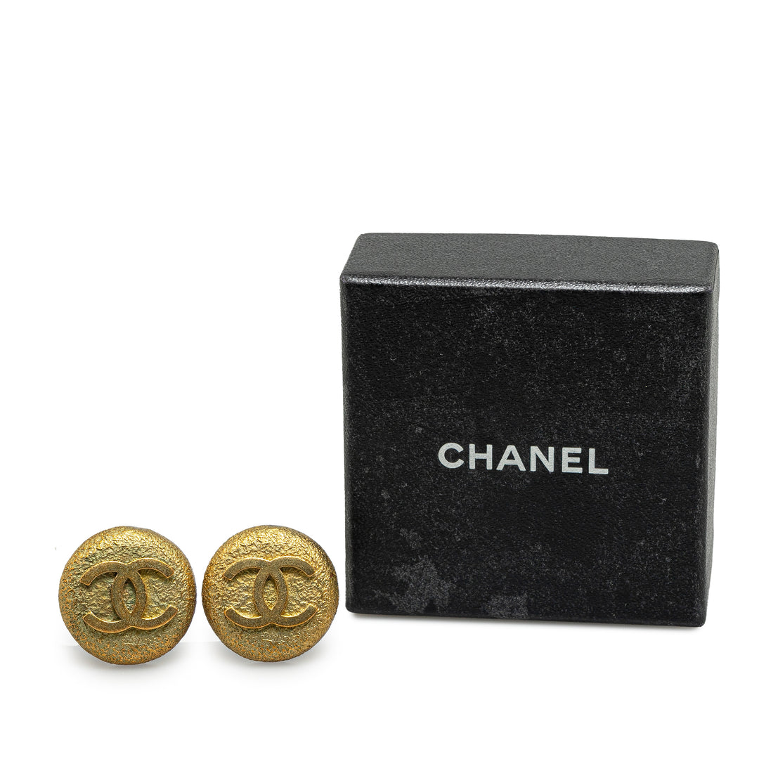 Gold Plated CC Clip On Earrings Gold - Gaby Paris