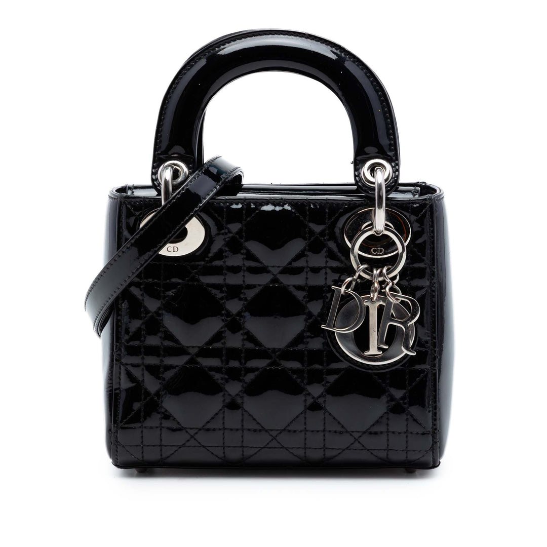 Dior Mini Cuir verni Cannage Lady Dior