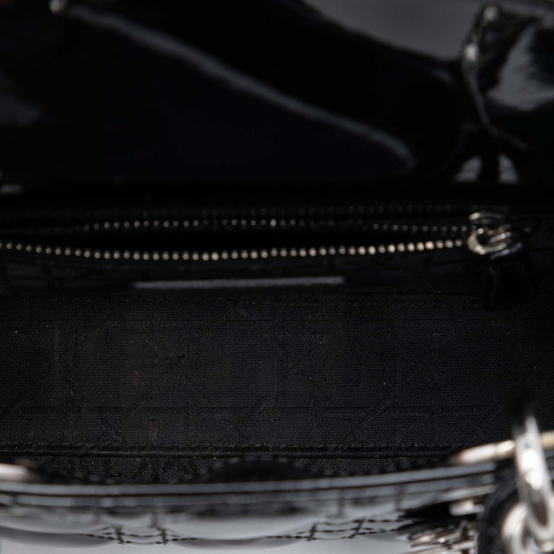 Dior Mini Cuir verni Cannage Lady Dior