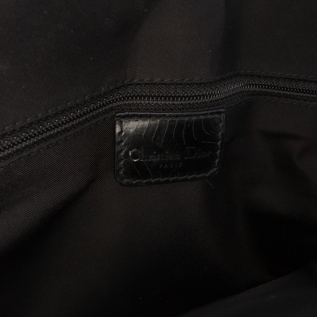 Dior Perforated Cuir and Jean Montaigne Chris 1947 Cadillac Top Handle Bag Noir