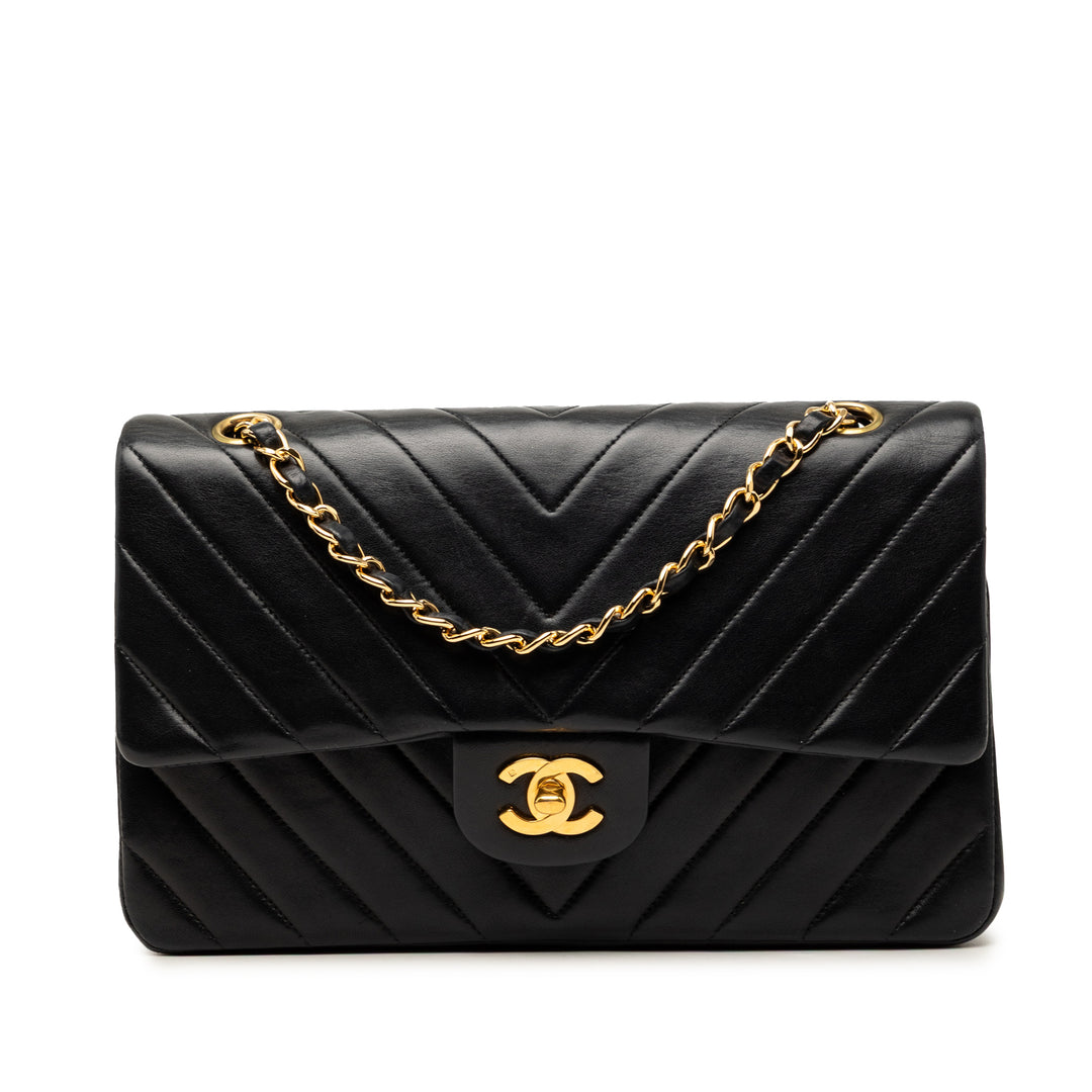 Chanel Medium Classic Chevron Cuir d’agneau Double rabat