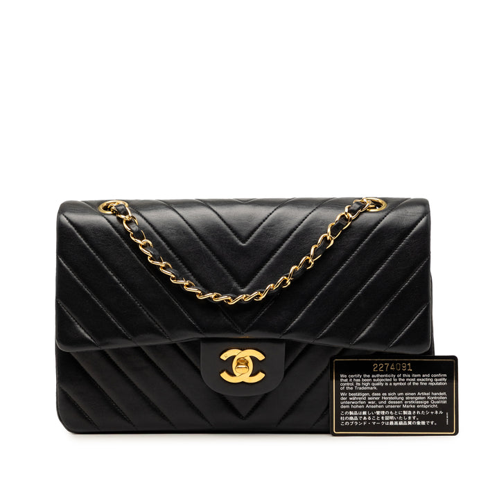 Chanel Medium Classic Chevron Cuir d’agneau Double rabat