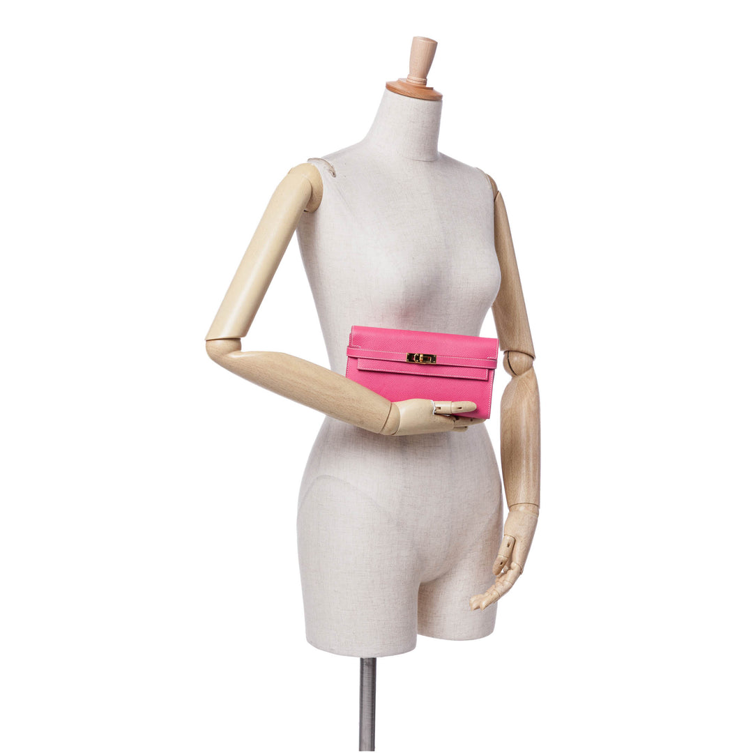 Epsom Kelly Longue Wallet Pink - Gaby Paris