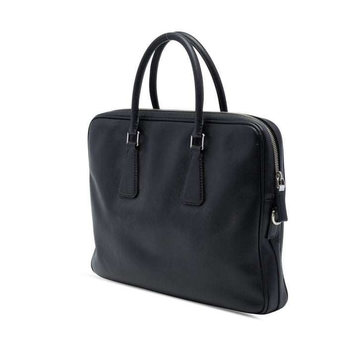 Prada Porte-documents Rayé Business Saffiano Noir – vue 2 – GABY PARIS