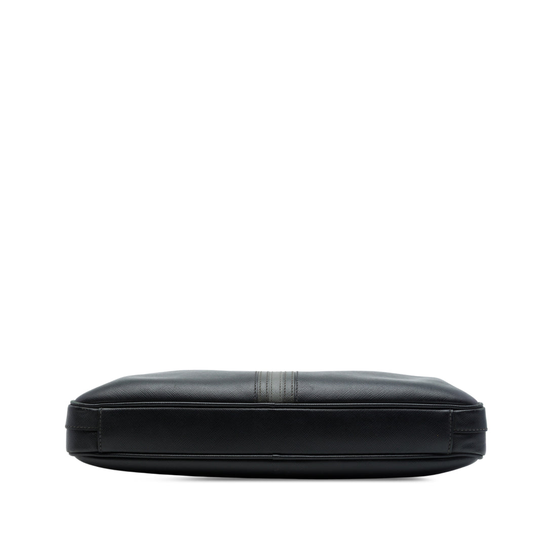 Prada Porte-documents Rayé Business Saffiano Noir – vue 3 – GABY PARIS