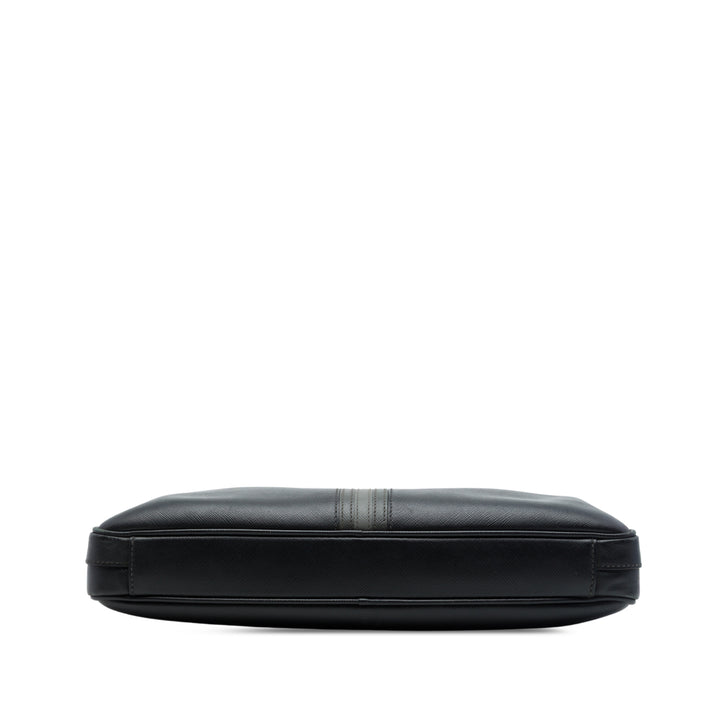 Prada Porte-documents Rayé Business Saffiano Noir – vue 3 – GABY PARIS
