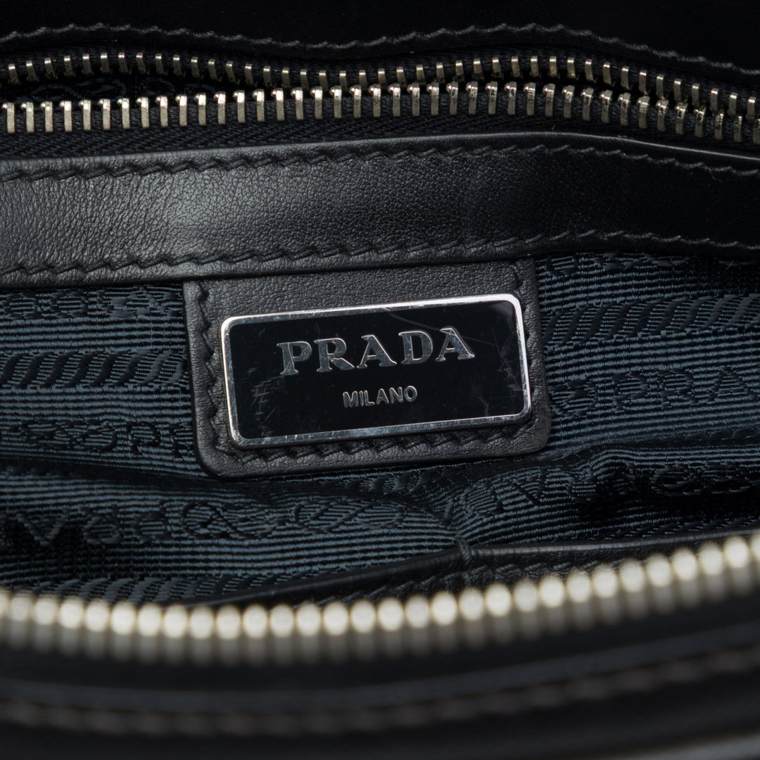 Prada Porte-documents Rayé Business Saffiano Noir – vue 5 – GABY PARIS