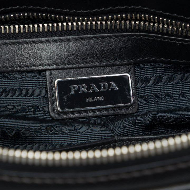 Prada Porte-documents Rayé Business Saffiano Noir – vue 5 – GABY PARIS
