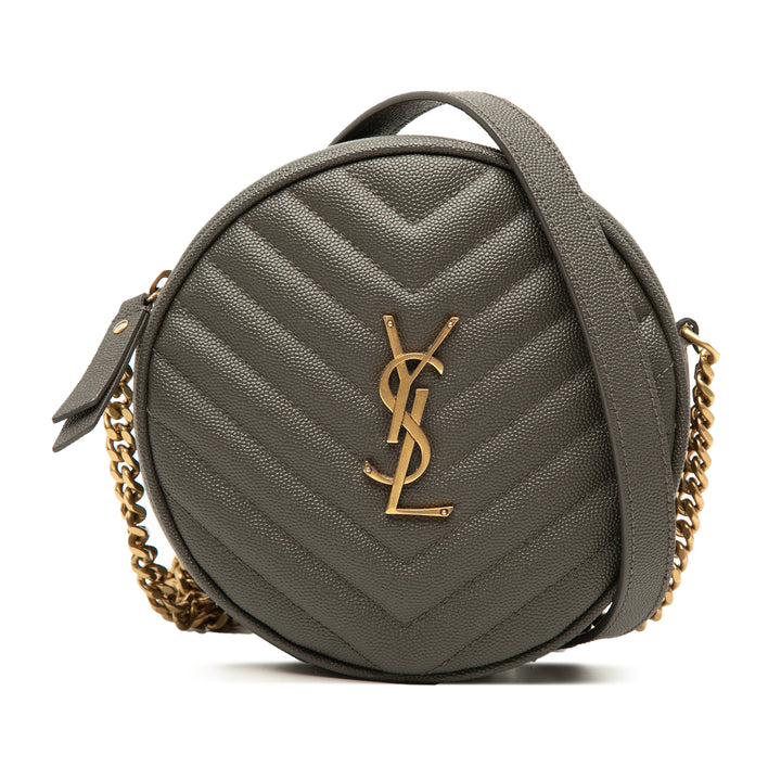 Saint Laurent Chevron Grain De Poudre Rond Vinyle Sac caméra