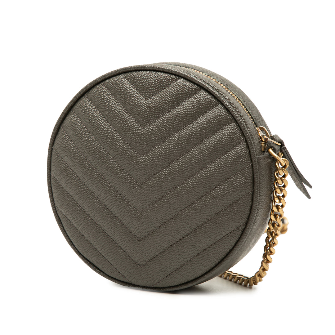 Saint Laurent Chevron Grain De Poudre Rond Vinyle Sac caméra