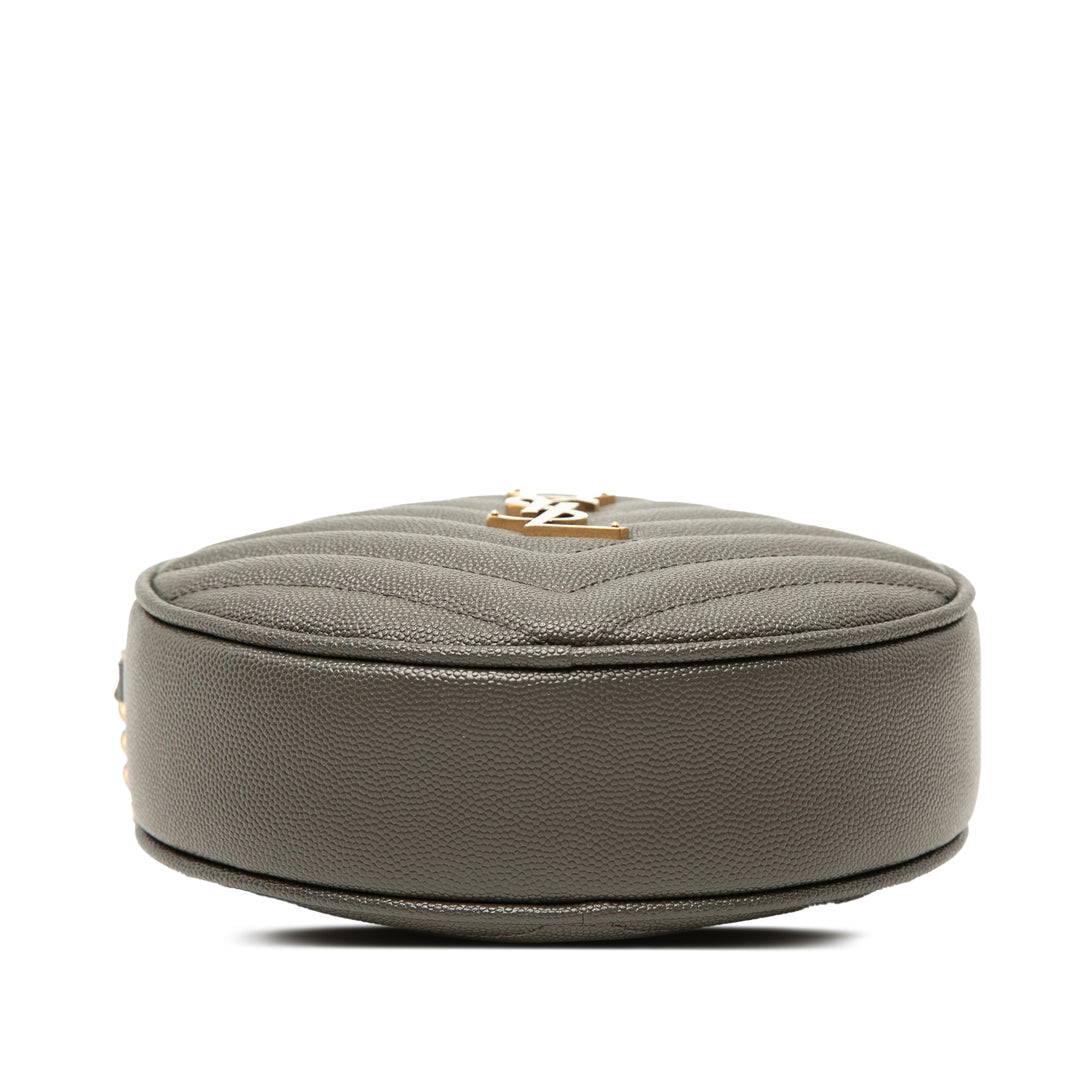 Saint Laurent Chevron Grain De Poudre Rond Vinyle Sac caméra