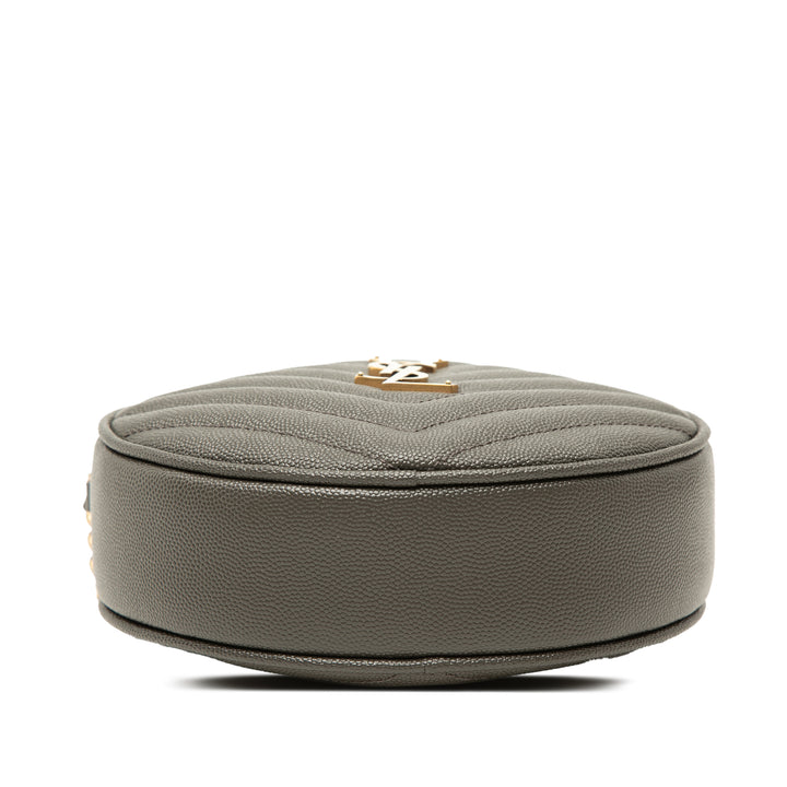 Saint Laurent Chevron Grain De Poudre Rond Vinyle Sac caméra