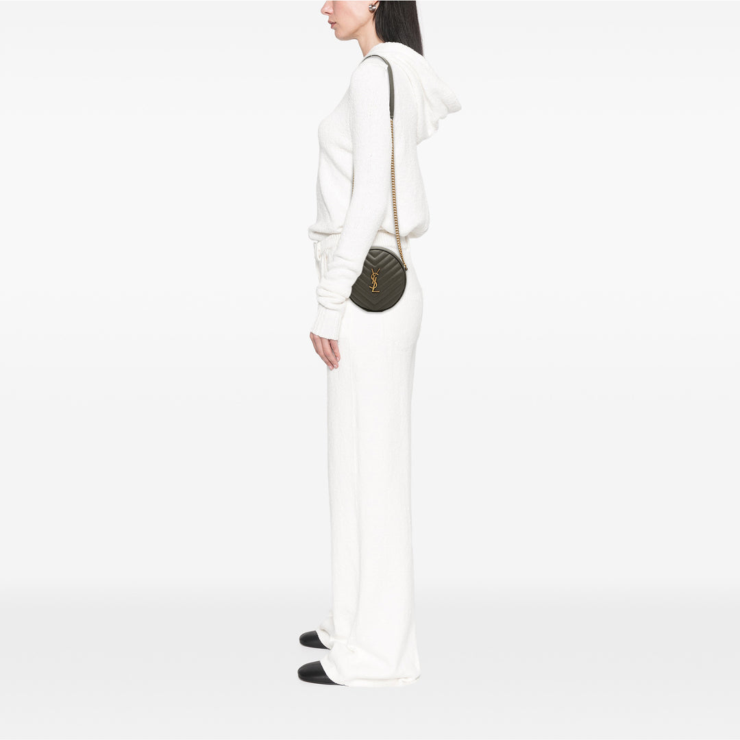 Saint Laurent Chevron Grain De Poudre Rond Vinyle Sac caméra