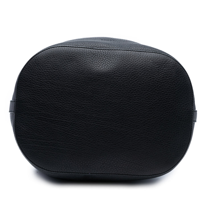 Gucci Pebbled Cuir de veau Miss Bamboo Pompon Bucket Sac