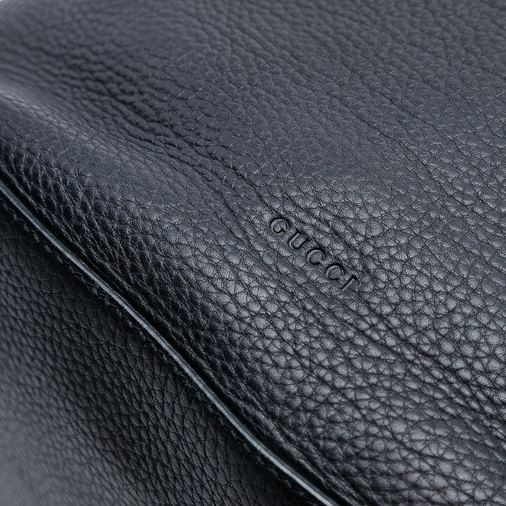 Gucci Pebbled Cuir de veau Miss Bamboo Pompon Bucket Sac