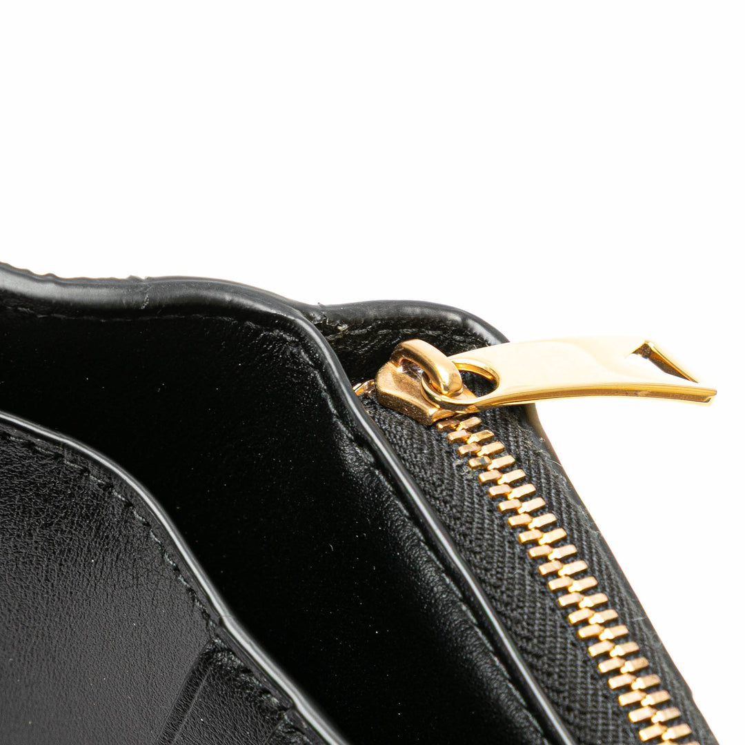 Bottega Veneta Cuir d’agneau Maxi Intreccio Cassette Bifold Zip Portefeuille
