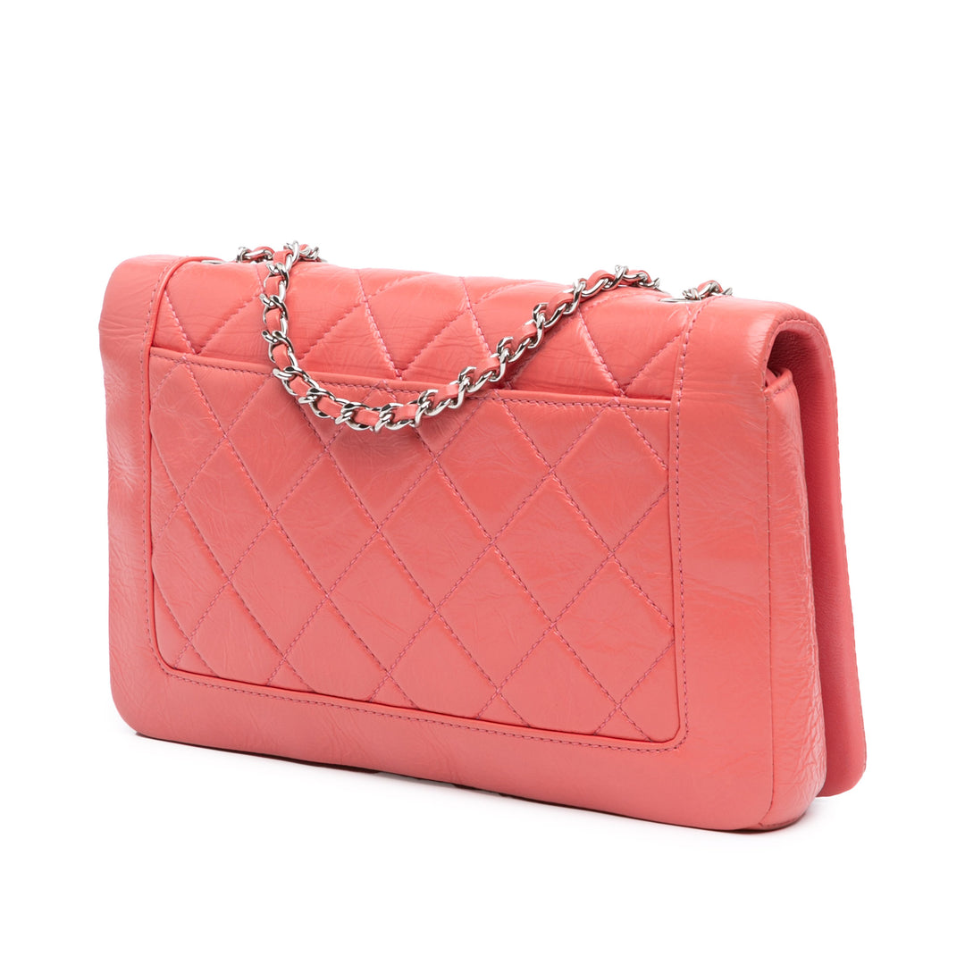 Chanel Crumpled Cuir de veau Bi Quilted Vintage Rabat intégral Rose – GABY PARIS Authentique