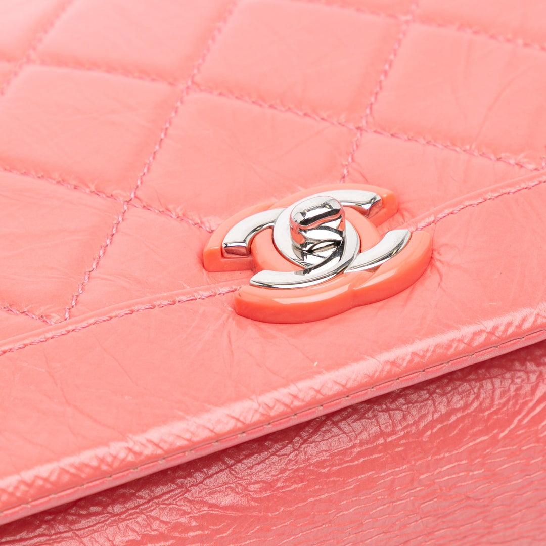 Chanel Crumpled Cuir de veau Bi Quilted Vintage Rabat intégral Rose – GABY PARIS Authentique