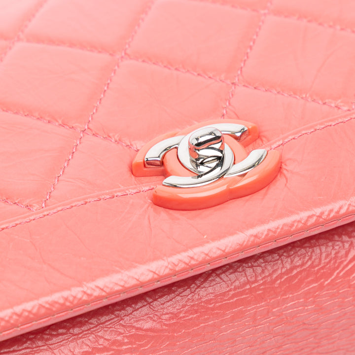 Chanel Crumpled Cuir de veau Bi Quilted Vintage Rabat intégral Rose – GABY PARIS Authentique