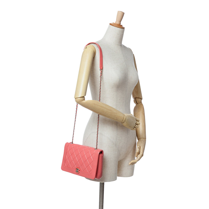 Chanel Crumpled Cuir de veau Bi Quilted Vintage Rabat intégral Rose – GABY PARIS Authentique