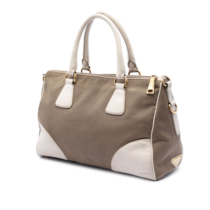 Prada Vitello Daino à finitions Toile Canapa Logo Sac
