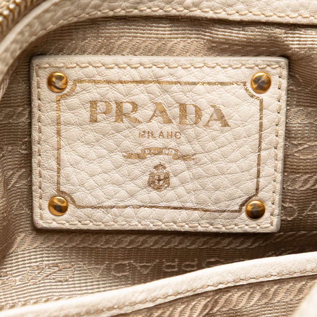 Prada Vitello Daino à finitions Toile Canapa Logo Sac