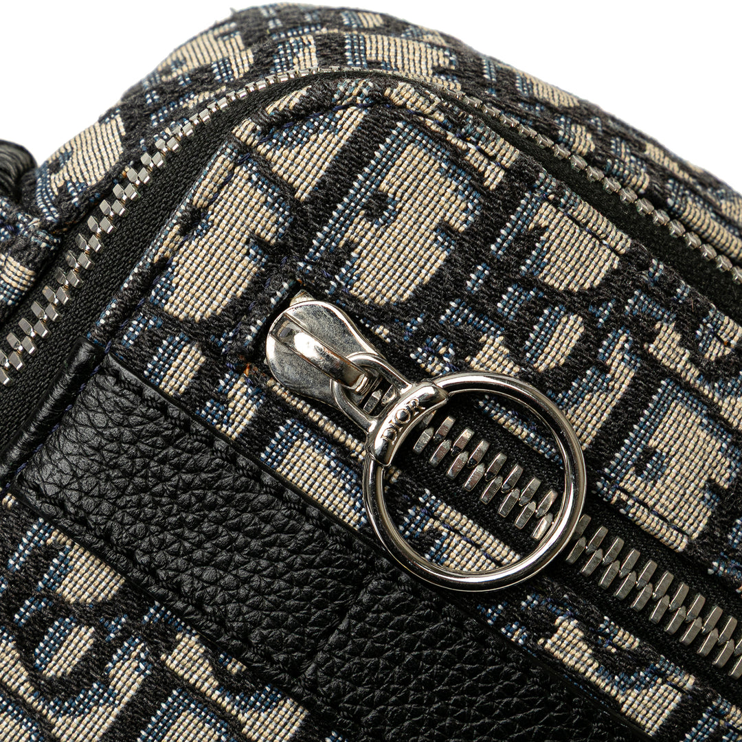 Oblique Canvas Safari Crossbody Blue - Gaby Paris