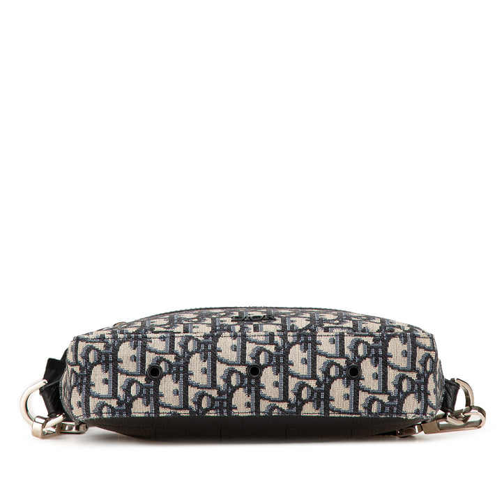 Oblique Canvas Safari Crossbody Blue - Gaby Paris