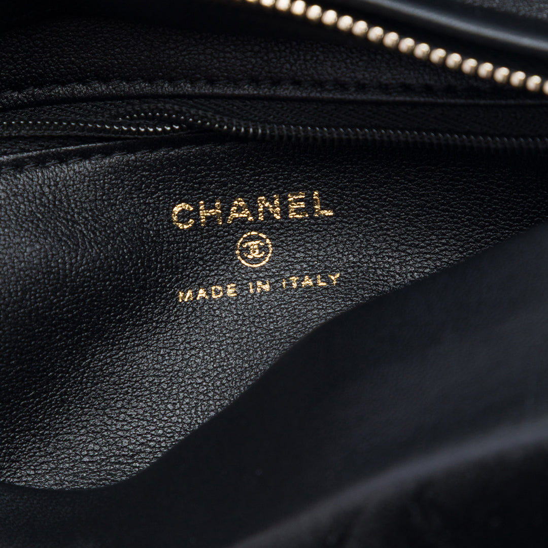 Chanel CC Matelassé Velours Cristal Wristlet Pochette