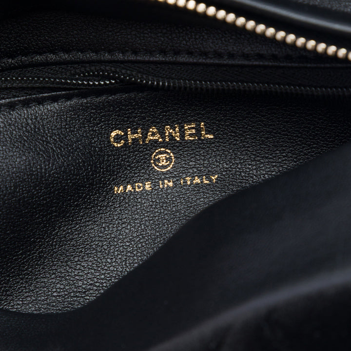 Chanel CC Matelassé Velours Cristal Wristlet Pochette