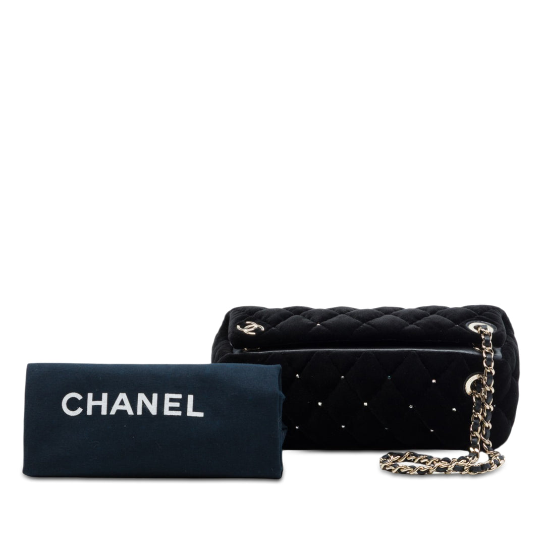 Chanel CC Matelassé Velours Cristal Wristlet Pochette