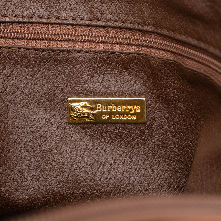 Burberry Sac à main Haymarket Check dôme Toile enduite Beige – vue 5 – GABY PARIS