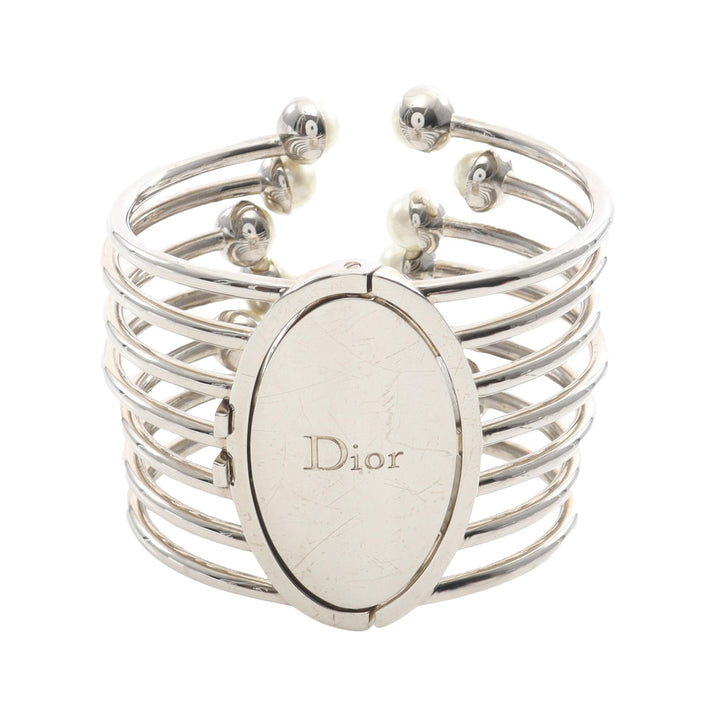 Dior Palladium plaqué Perles fantaisie Diorific Bangle Bracelet