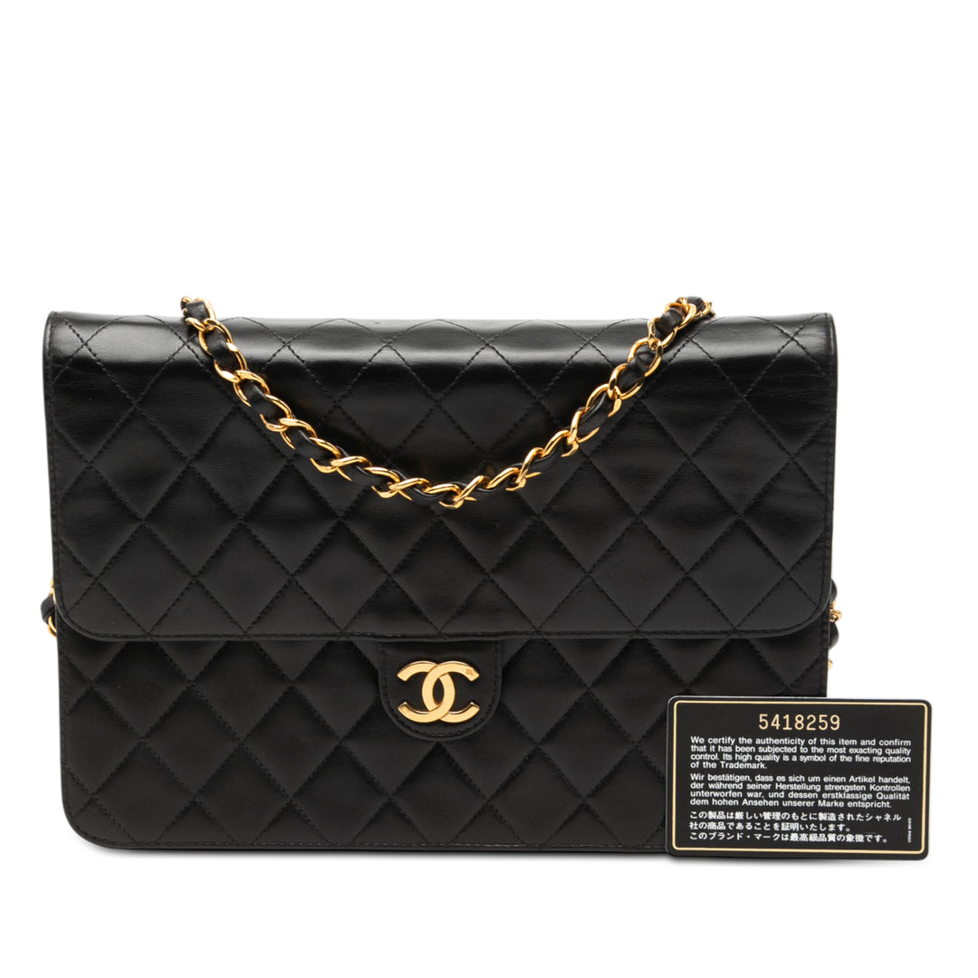 Chanel Medium CC Matelassé Cuir d’agneau Simple rabat