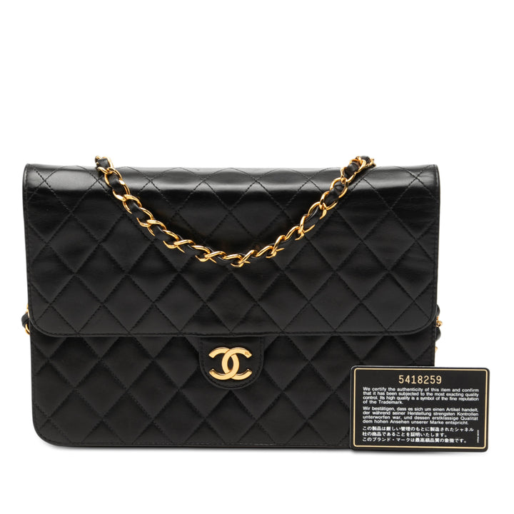Chanel Medium CC Matelassé Cuir d’agneau Simple rabat