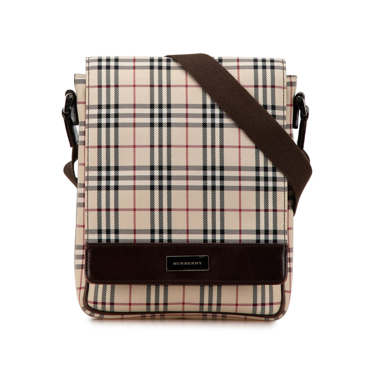 House Check Canvas Crossbody Brown - Gaby Paris