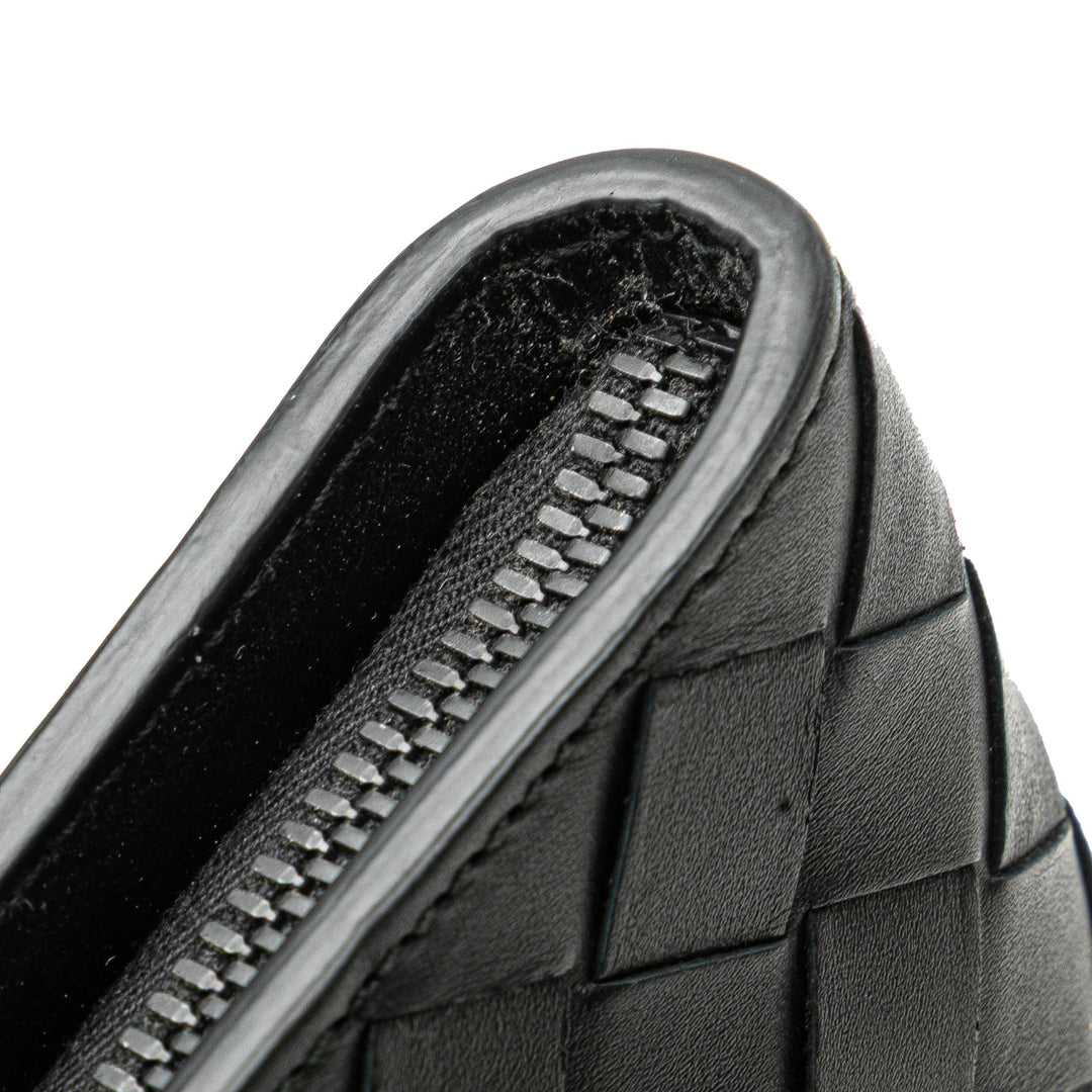 Medium Calfskin Intrecciato Document Case Black - Gaby Paris