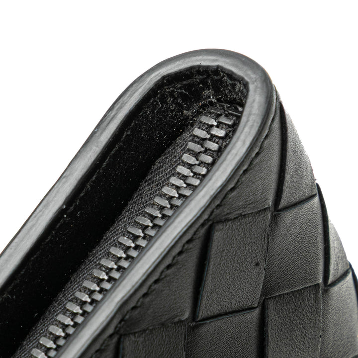 Medium Calfskin Intrecciato Document Case Black - Gaby Paris