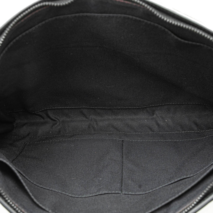 Medium Calfskin Intrecciato Document Case Black - Gaby Paris