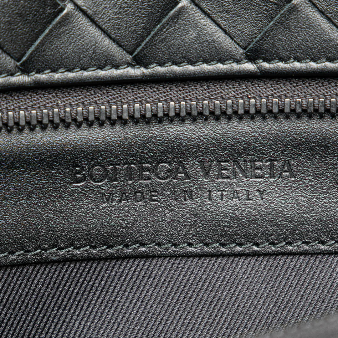 Medium Calfskin Intrecciato Document Case Black - Gaby Paris