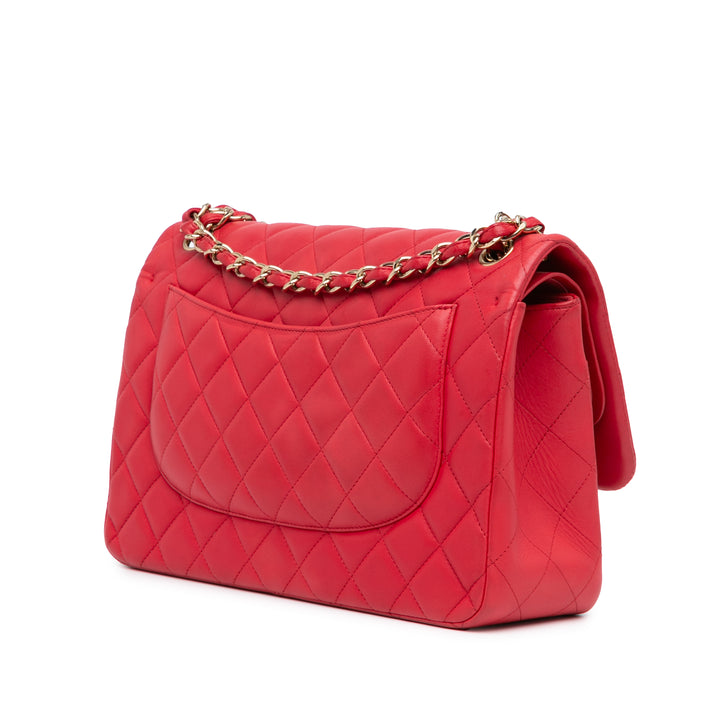 Chanel Jumbo Classic Lambskin Double Flap Red - GABY PARIS