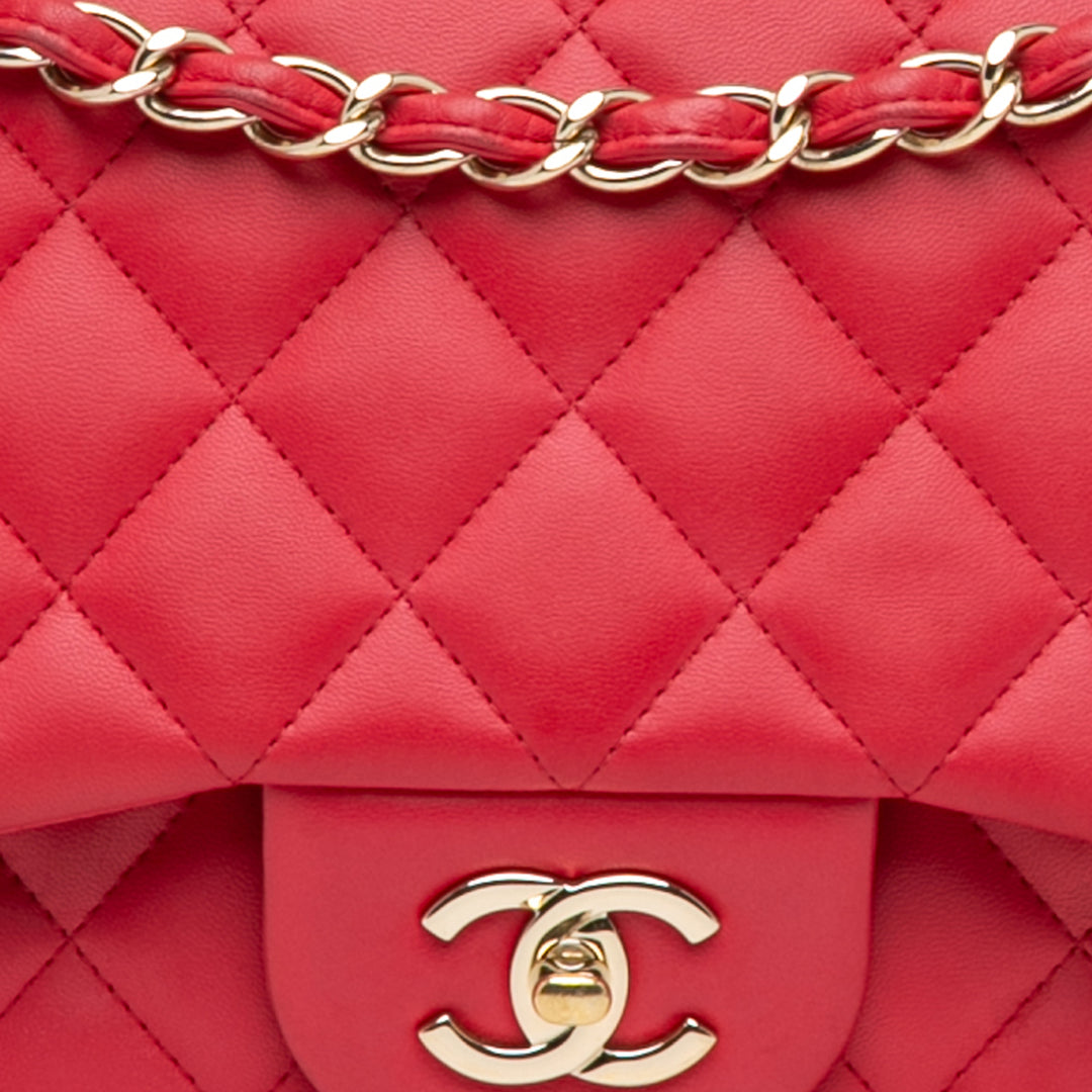 Chanel Jumbo Classic Lambskin Double Flap Red - GABY PARIS