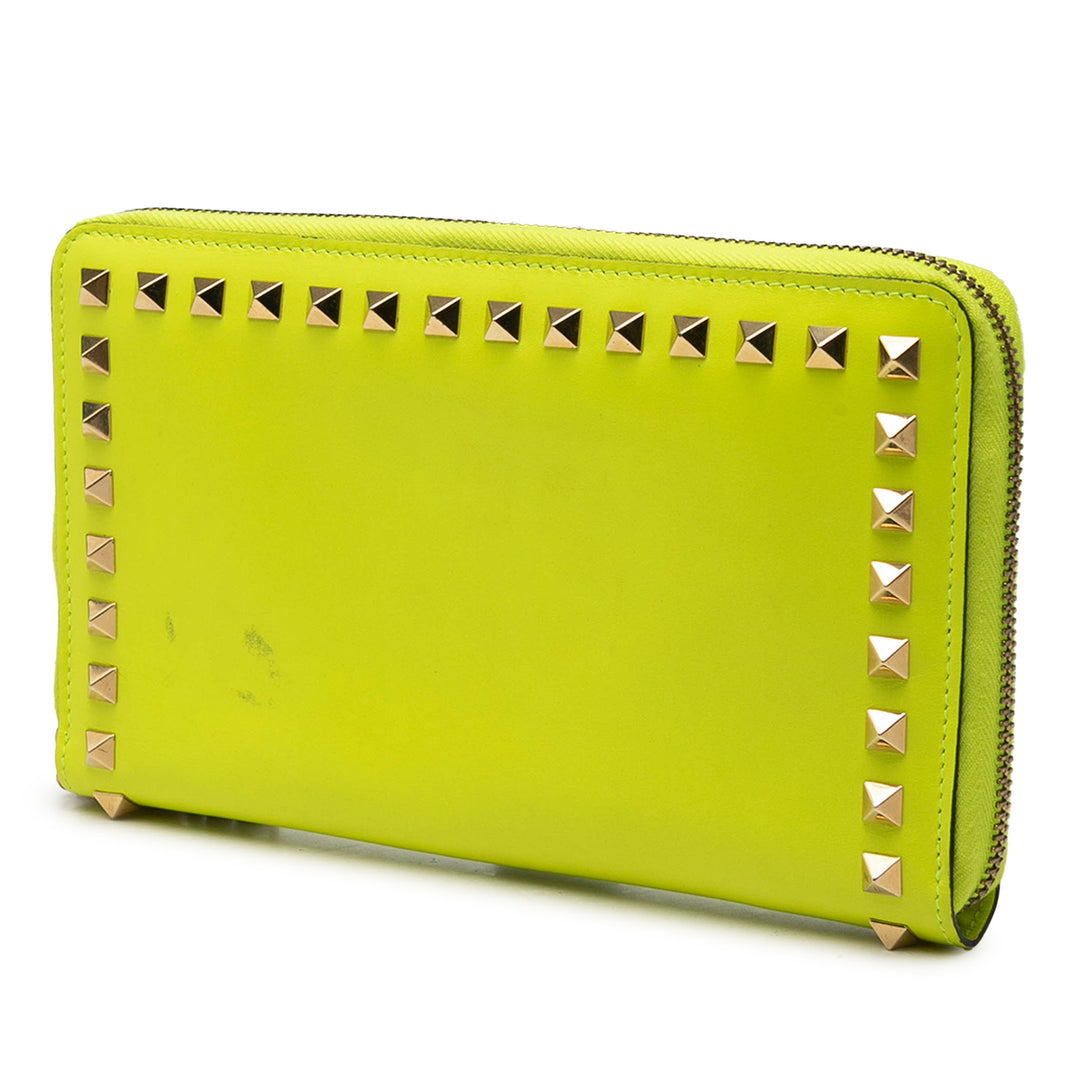 Valentino Cuir Rockstud Zip Around Portefeuille
