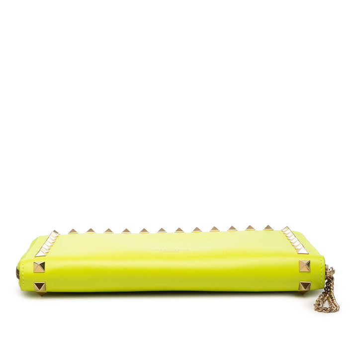 Valentino Cuir Rockstud Zip Around Portefeuille