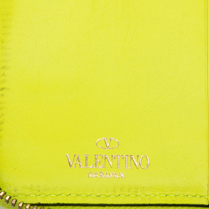 Valentino Cuir Rockstud Zip Around Portefeuille